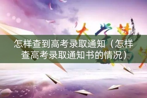 怎样查到高考录取通知（怎样查高考录取通知书的情况）