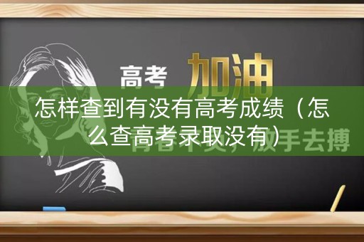 怎样查到有没有高考成绩（怎么查高考录取没有）