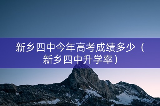 新乡四中今年高考成绩多少（新乡四中升学率）