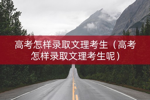 高考怎样录取文理考生（高考怎样录取文理考生呢）