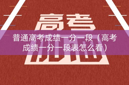 普通高考成绩一分一段（高考成绩一分一段表怎么看）
