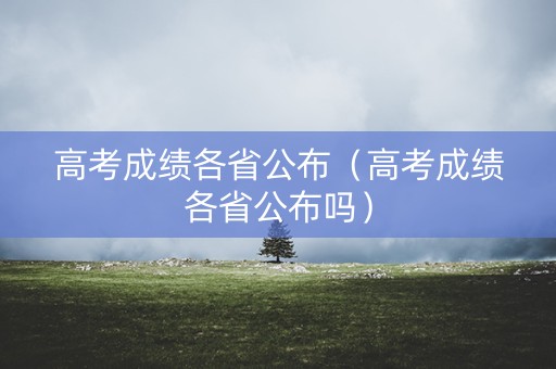 高考成绩各省公布（高考成绩各省公布吗）