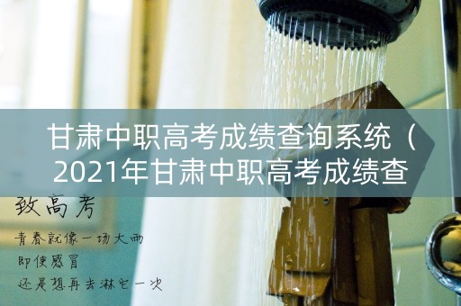 甘肃中职高考成绩查询系统（2021年甘肃中职高考成绩查询）