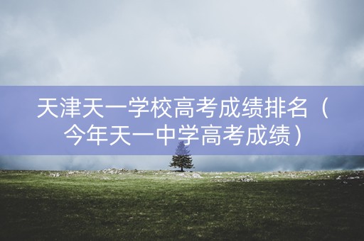 天津天一学校高考成绩排名（今年天一中学高考成绩）