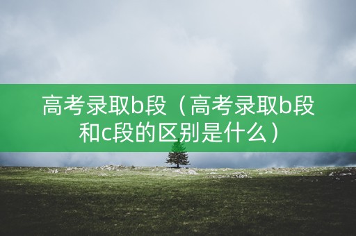 高考录取b段（高考录取b段和c段的区别是什么）