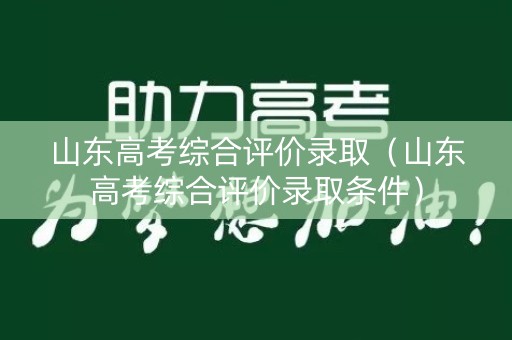 山东高考综合评价录取（山东高考综合评价录取条件）