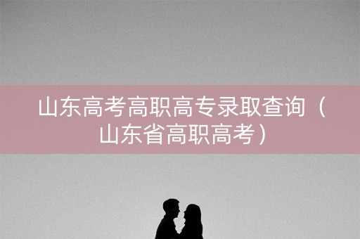 山东高考高职高专录取查询（山东省高职高考）