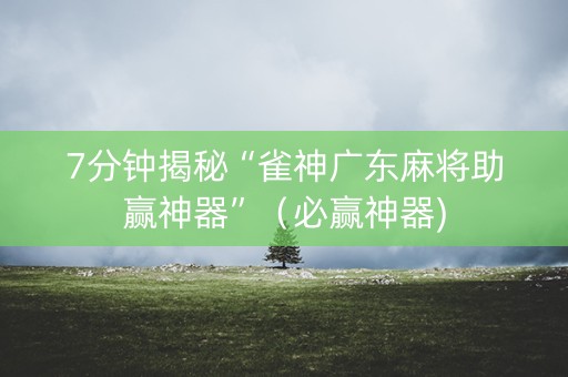 7分钟揭秘“雀神广东麻将助赢神器”（必赢神器)