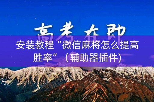 安装教程“微信麻将怎么提高胜率”（辅助器插件)