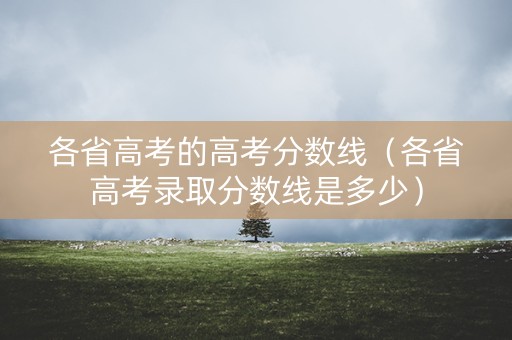 各省高考的高考分数线（各省高考录取分数线是多少）