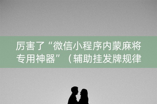 厉害了“微信小程序内蒙麻将专用神器”（辅助挂发牌规律)