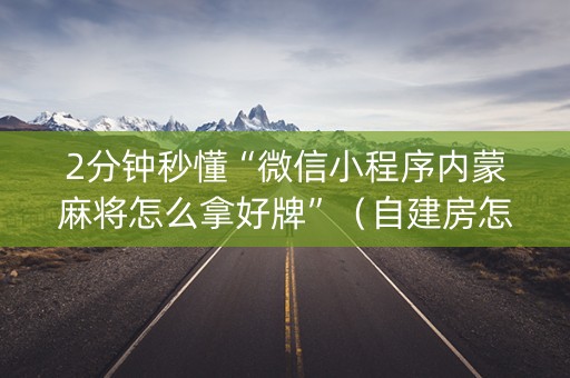 2分钟秒懂“微信小程序内蒙麻将怎么拿好牌”（自建房怎么拿好牌)
