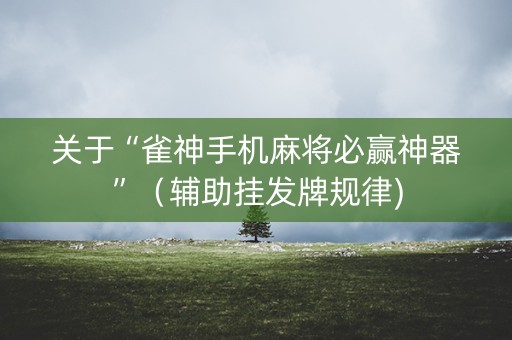 关于“雀神手机麻将必赢神器”（辅助挂发牌规律)