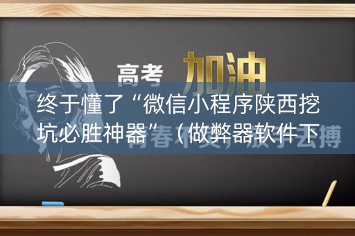 终于懂了“微信小程序陕西挖坑必胜神器”（做弊器软件下载)