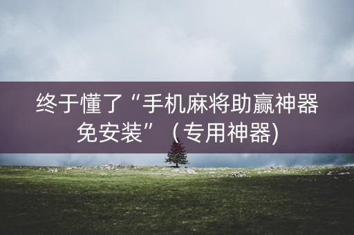 终于懂了“手机麻将助赢神器免安装”（专用神器)
