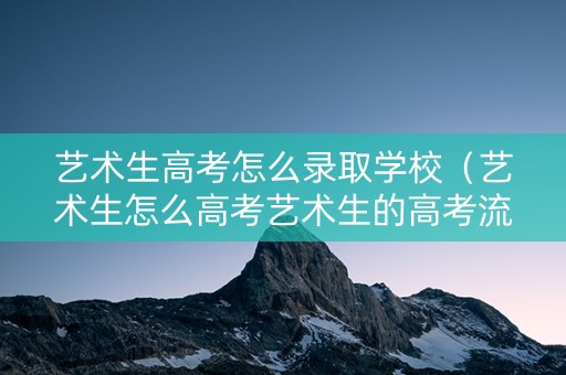 艺术生高考怎么录取学校（艺术生怎么高考艺术生的高考流程）