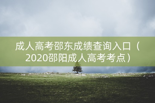 成人高考邵东成绩查询入口（2020邵阳成人高考考点）