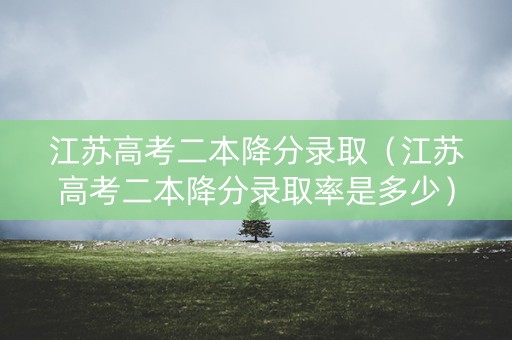 江苏高考二本降分录取（江苏高考二本降分录取率是多少）