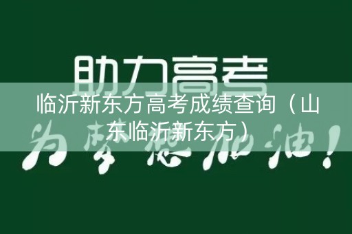 临沂新东方高考成绩查询（山东临沂新东方）