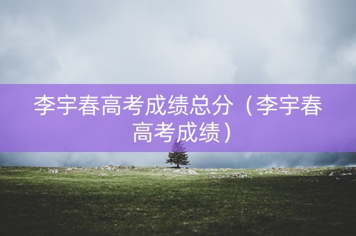 李宇春高考成绩总分（李宇春 高考成绩）
