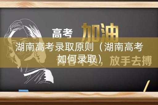 湖南高考录取原则（湖南高考如何录取）