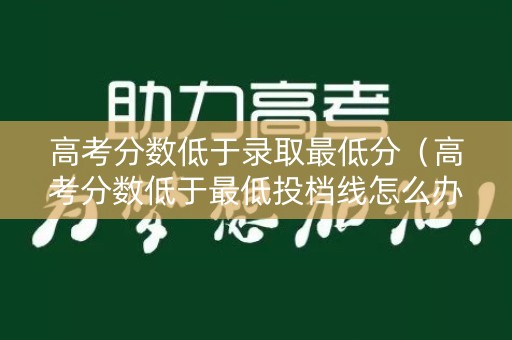 高考分数低于录取最低分（高考分数低于最低投档线怎么办）
