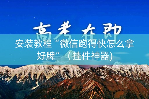 安装教程“微信跑得快怎么拿好牌”（挂件神器)