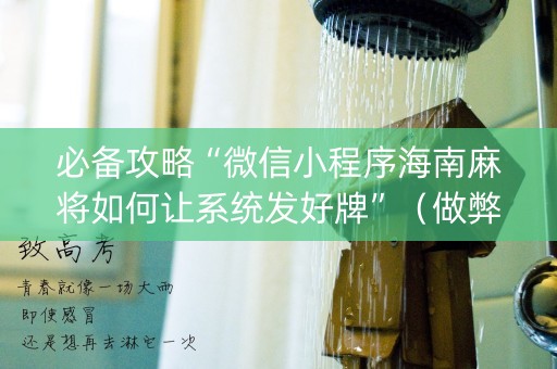 必备攻略“微信小程序海南麻将如何让系统发好牌”（做弊器软件下载)