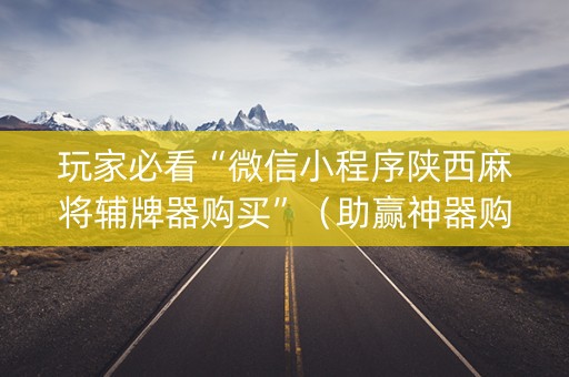 玩家必看“微信小程序陕西麻将辅牌器购买”（助赢神器购买)