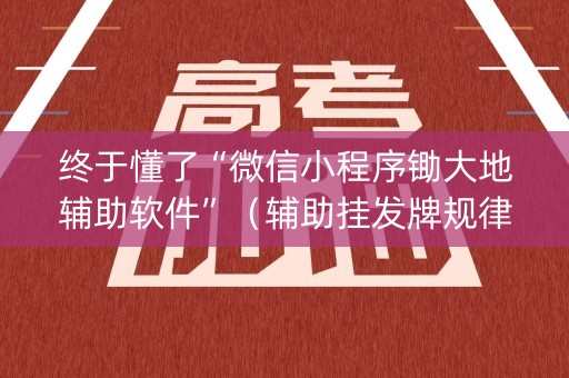 终于懂了“微信小程序锄大地辅助软件”（辅助挂发牌规律)