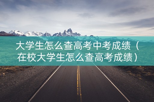 大学生怎么查高考中考成绩（在校大学生怎么查高考成绩）