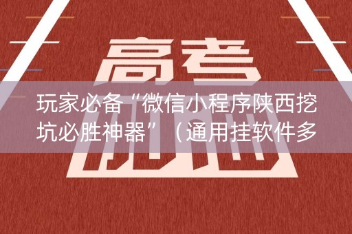 玩家必备“微信小程序陕西挖坑必胜神器”（通用挂软件多少钱)