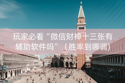 玩家必看“微信财神十三张有辅助软件吗”（胜率到哪调)