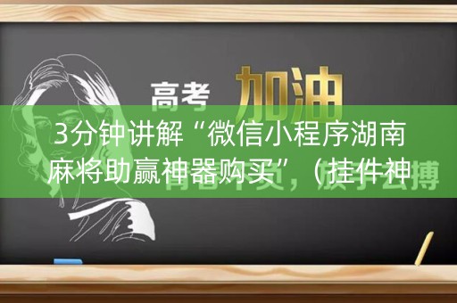 3分钟讲解“微信小程序湖南麻将助赢神器购买”（挂件神器)