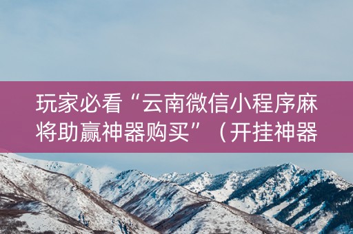 玩家必看“云南微信小程序麻将助赢神器购买”（开挂神器下载)