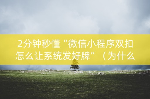 2分钟秒懂“微信小程序双扣怎么让系统发好牌”（为什么有人一直赢)