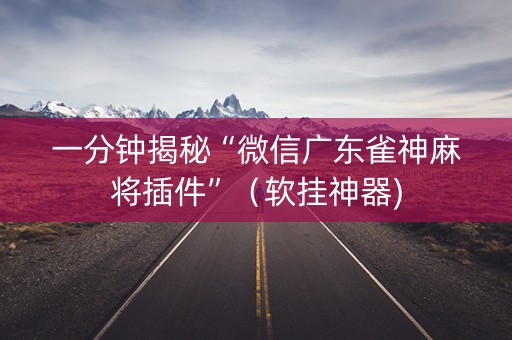 一分钟揭秘“微信广东雀神麻将插件”（软挂神器)