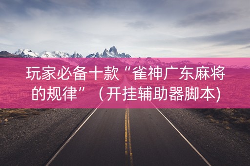 玩家必备十款“雀神广东麻将的规律”（开挂辅助器脚本)
