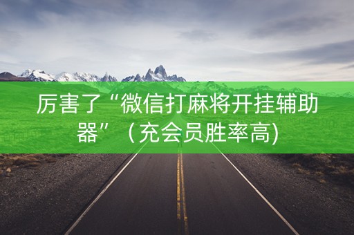 厉害了“微信打麻将开挂辅助器”（充会员胜率高)