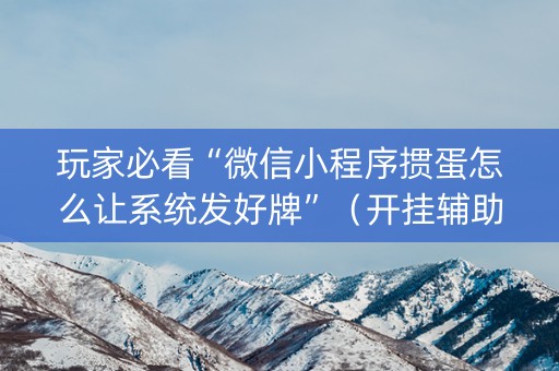 玩家必看“微信小程序掼蛋怎么让系统发好牌”（开挂辅助插件)