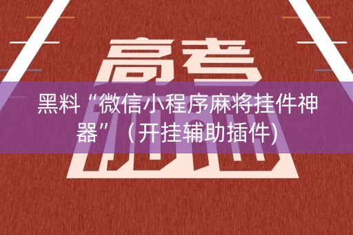 黑料“微信小程序麻将挂件神器”（开挂辅助插件)