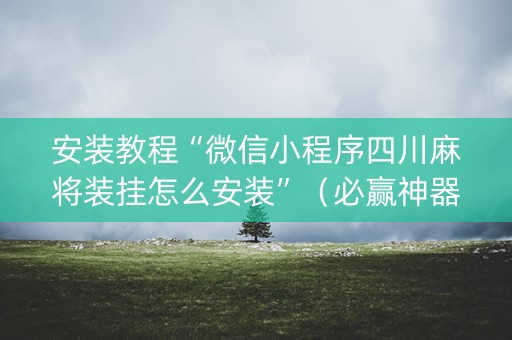 安装教程“微信小程序四川麻将装挂怎么安装”（必赢神器)