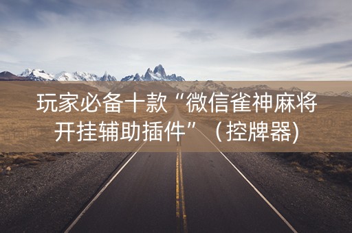 玩家必备十款“微信雀神麻将开挂辅助插件”（控牌器)