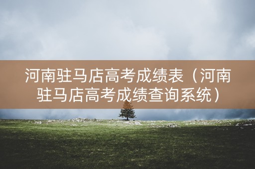 河南驻马店高考成绩表（河南驻马店高考成绩查询系统）