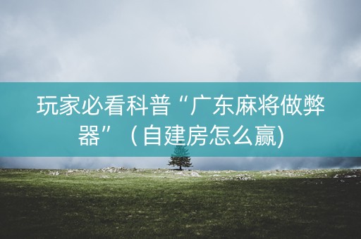 玩家必看科普“广东麻将做弊器”（自建房怎么赢)