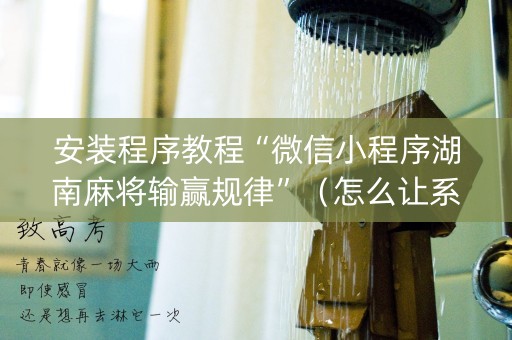 安装程序教程“微信小程序湖南麻将输赢规律”（怎么让系统给你发好牌)