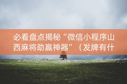 必看盘点揭秘“微信小程序山西麻将助赢神器”（发牌有什么规律吗)