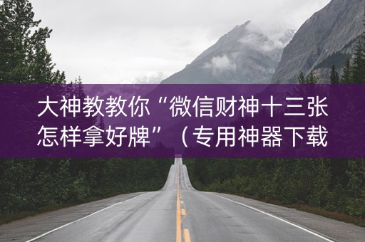 大神教教你“微信财神十三张怎样拿好牌”（专用神器下载)