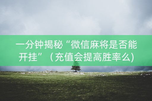 一分钟揭秘“微信麻将是否能开挂”（充值会提高胜率么)