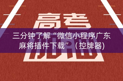 三分钟了解“微信小程序广东麻将插件下载”（控牌器)